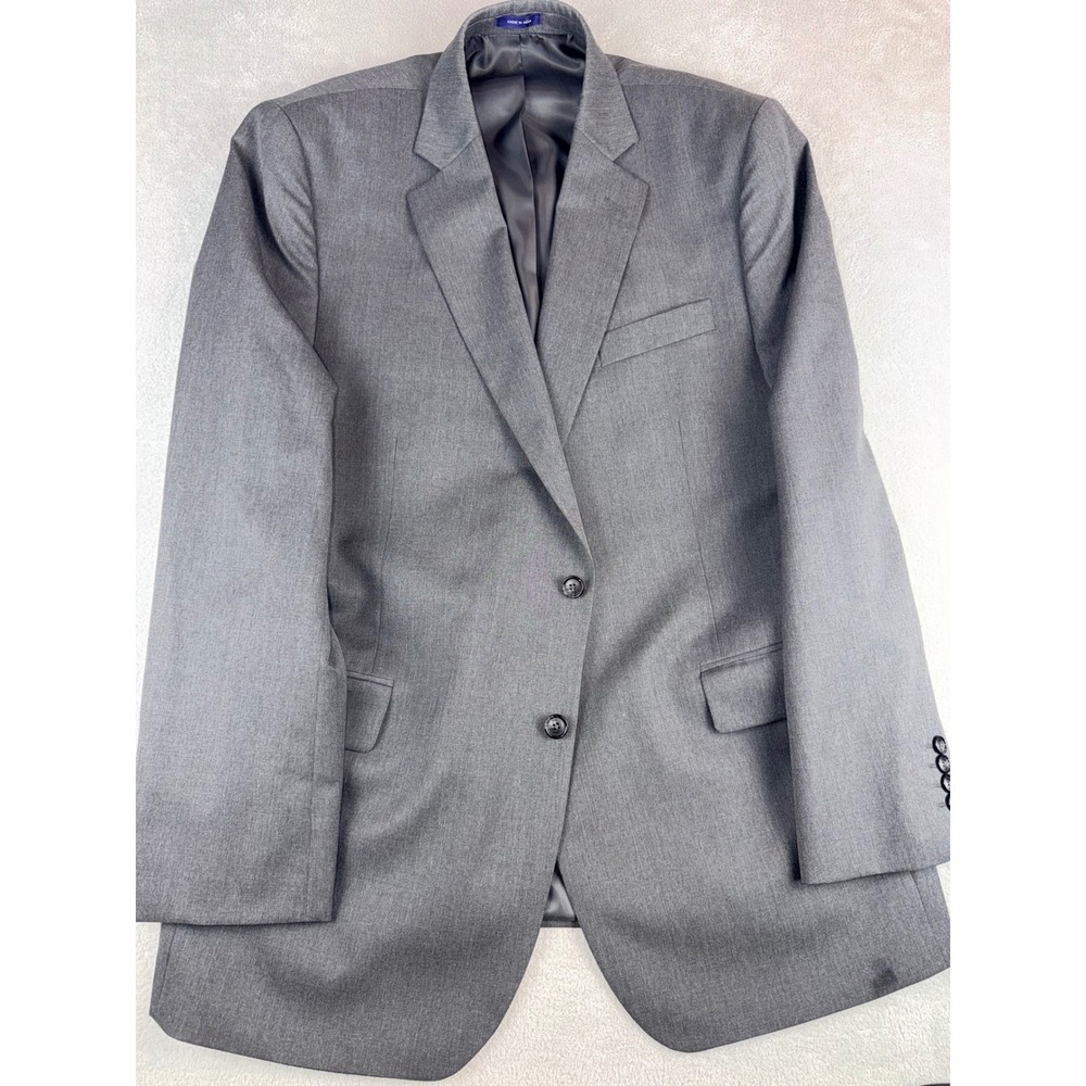 Stafford Mens Gray Travel Suit Separates Blazer Classic Fit 46L Wool Blend NWOT
